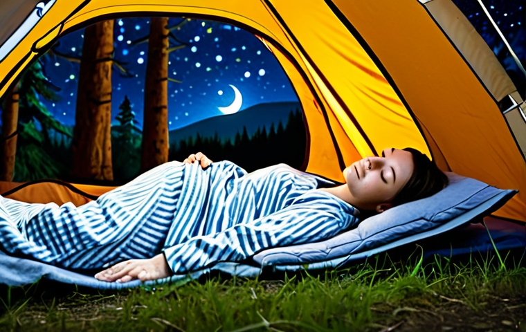 Serene Sleep Under the Stars**

A fully clothed woman in modest pajamas lies peacefully asleep in a tent, illuminated by the soft glow of a starry night sky visible through the open tent flap. Gentle moonlight bathes her face. Surrounding the tent is a peaceful forest scene. Safe for work, appropriate content, fully clothed, family-friendly. Perfect anatomy, correct proportions, natural pose, well-formed hands, proper finger count, natural body proportions, professional photography, high quality.

**