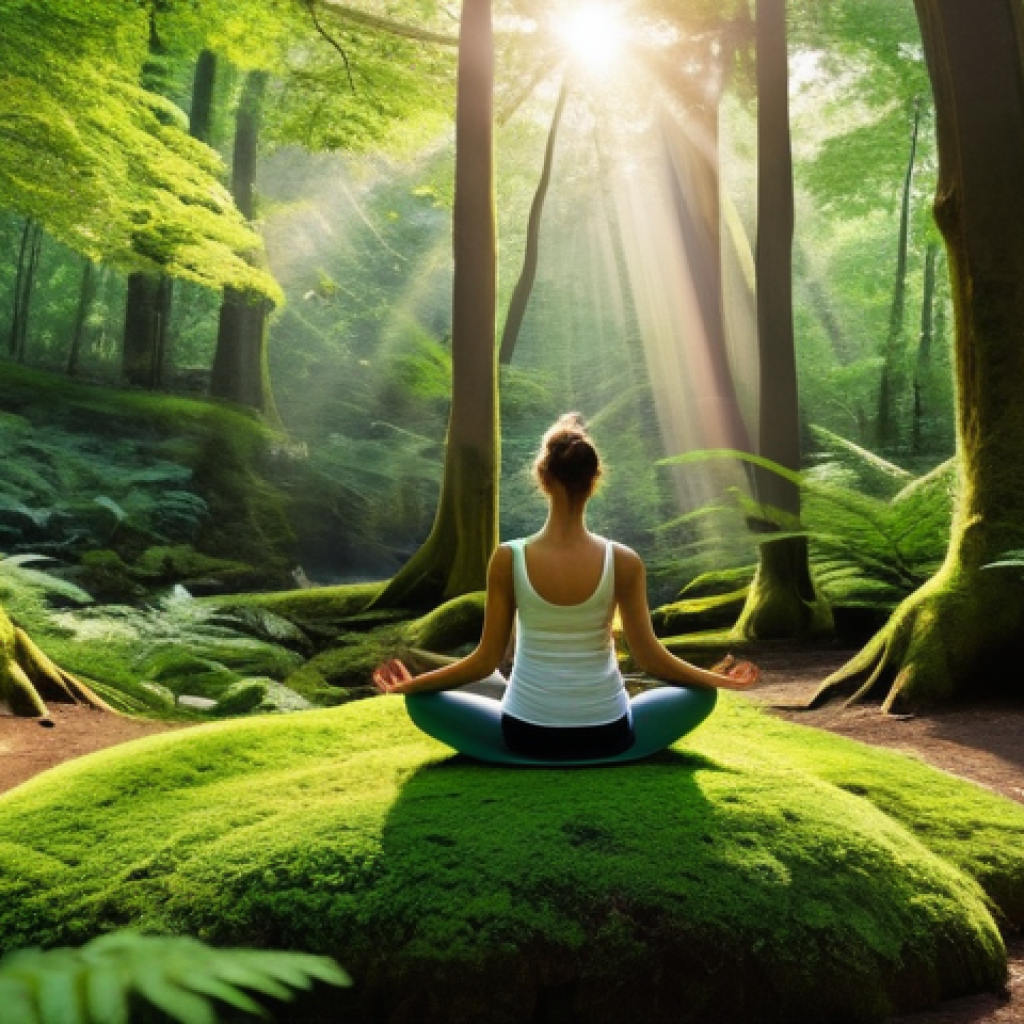 디지털 디톡스 캠프에서 하는 활동들 - **Prompt 1: Serene Yoga/Meditation in Nature**
A serene and peaceful scene of an individual (gen...